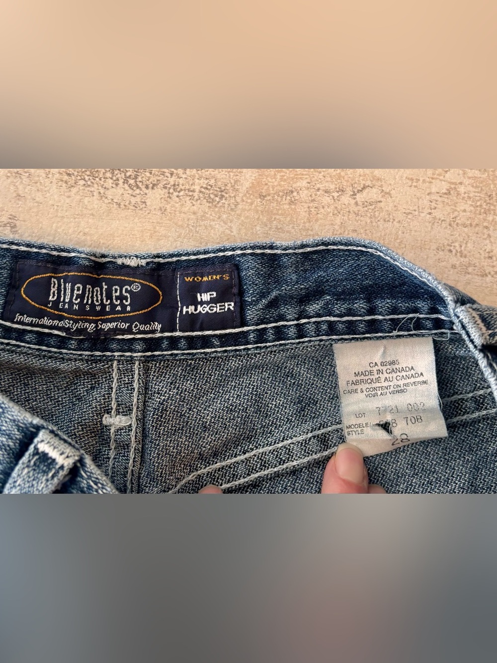 Bluenotes Hip Hugger Dark Wash Frayed Hem Denim Shorts - Picture 6 of 6